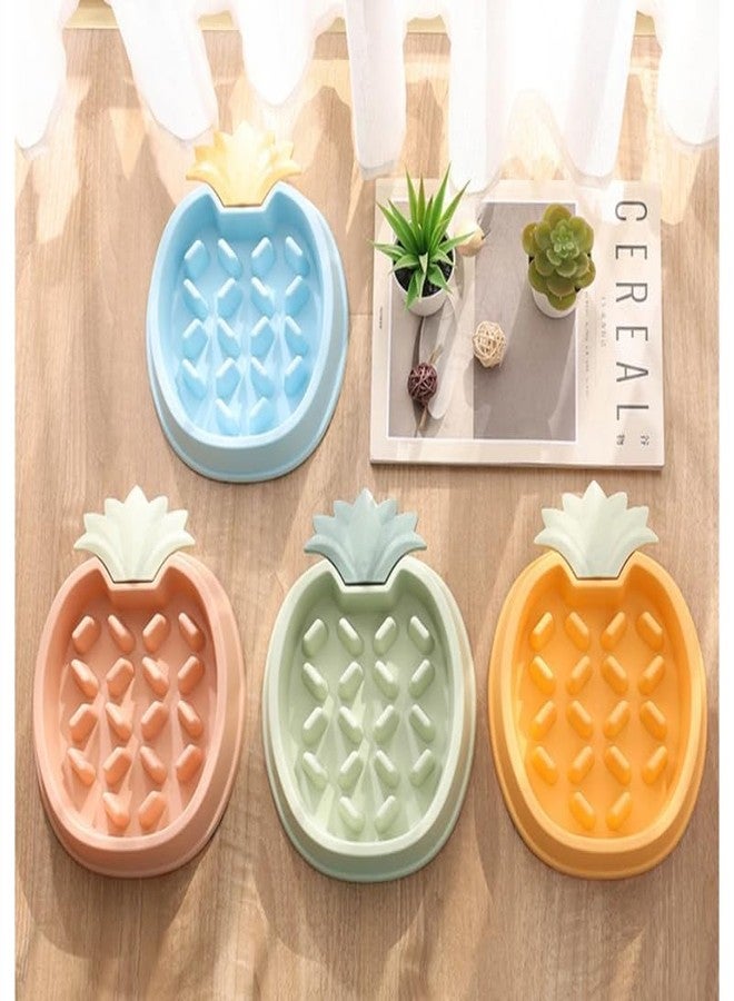 KittuPet Food Bowl Food Grade Plastic Pineapple Bowl Anti Choking Slow Food Bowl for Pet Dog Cat Random Color 567 Ml Capacity 2 Cups Pineapple Shape 1 Pcs - Image 3